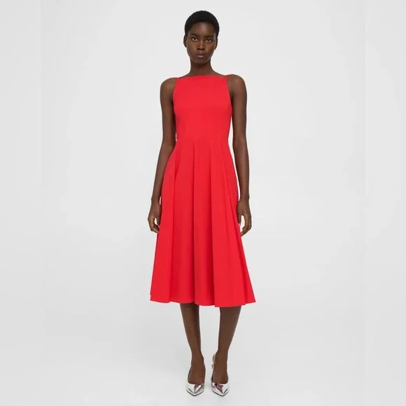 fit and flare square neck dress Women's Dillon Fit and Flare Square Neck Organza Midi Dress  XS/S/M/L/XL/Customize Light Yellow main image 1